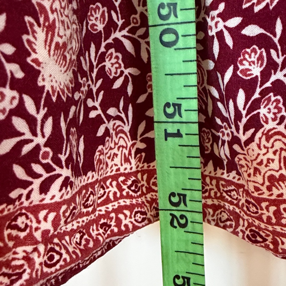 Max Studio Sleeveless Floral Boho Peasant Maxi Dress Pockets Medium Red & White - Picture 13 of 14